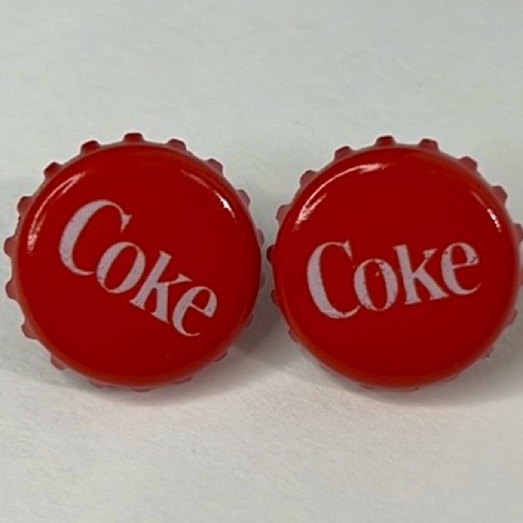 Coke Bottle Top Earrings Vintage - Picture 1 of 3